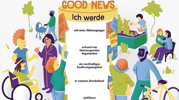 Eine illustrierte Litfaßsäule