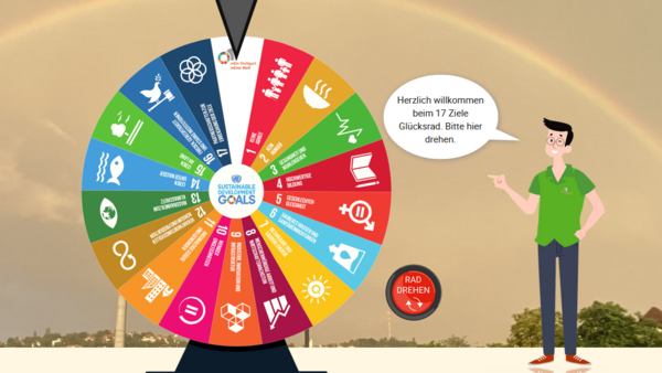 Ein Screenshot vom digitalen Glücksrad