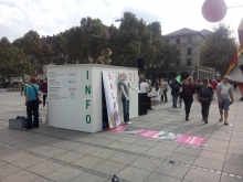 Textilbox der Jugendinitiative. Stuttgarter Fashion Fairday